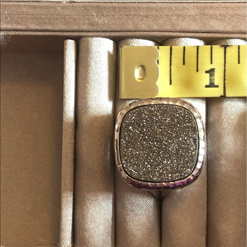 Druzy quartz Sterling Silver ring size 10.